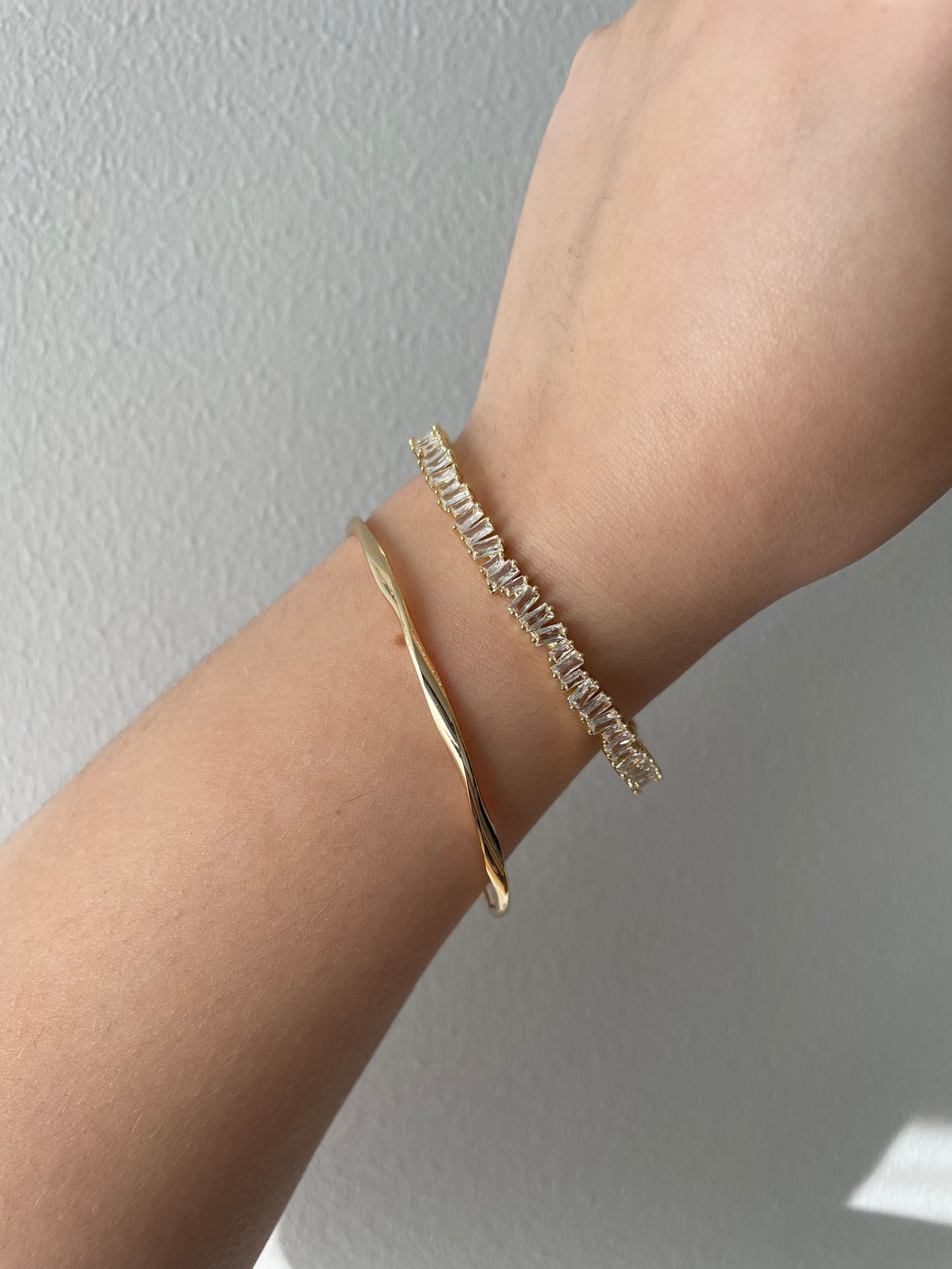 2x bangle stack, golden bracelet set