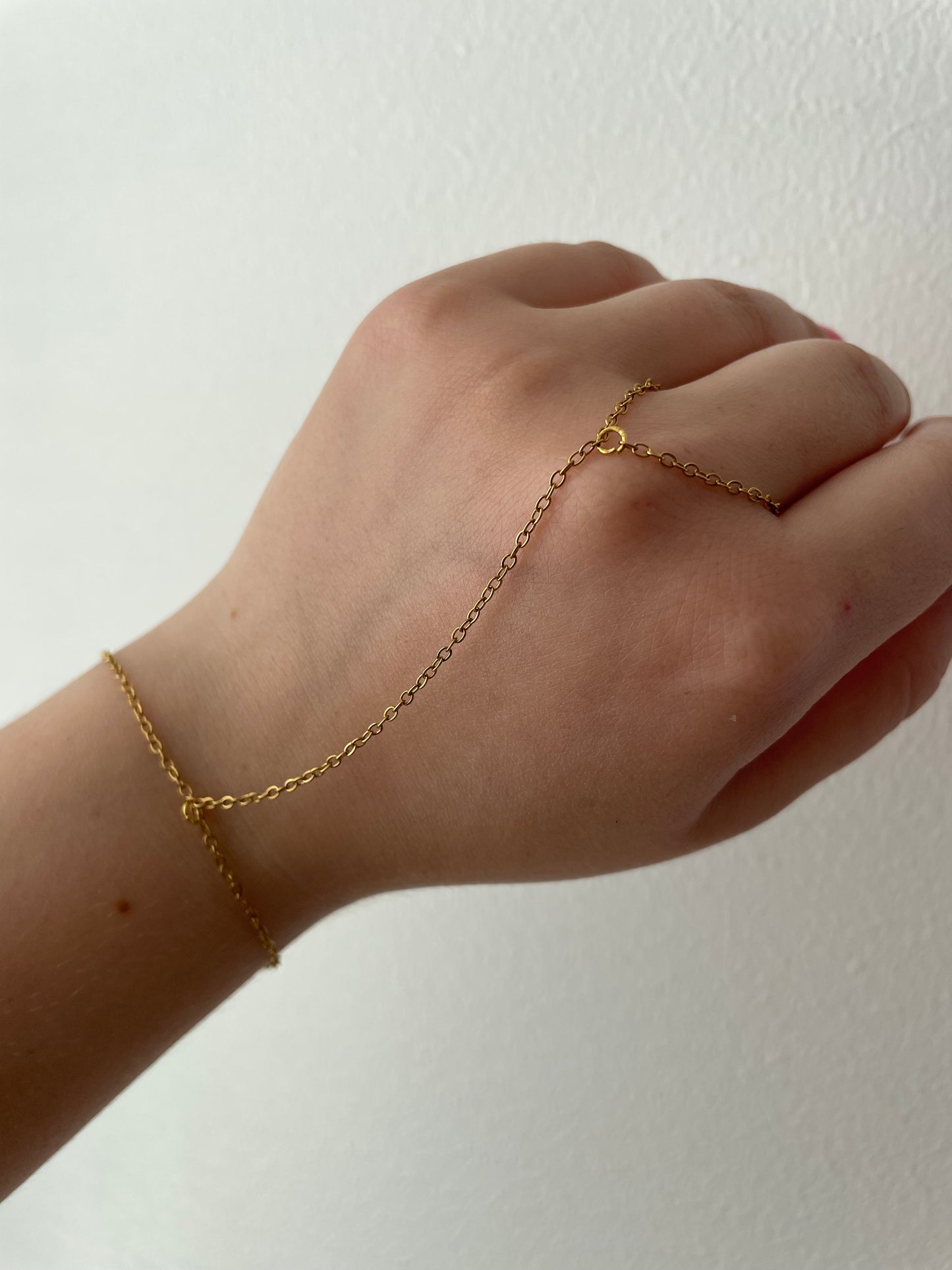 Hand Chain Bracelet, Stainless steel, golden