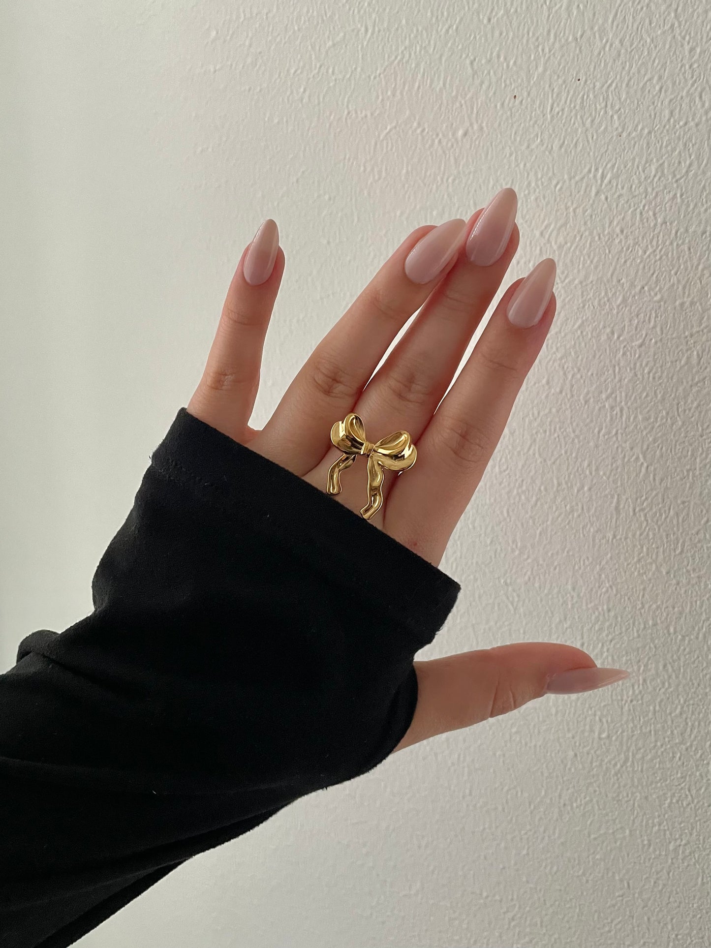 Golden Bow ring, stacking rings