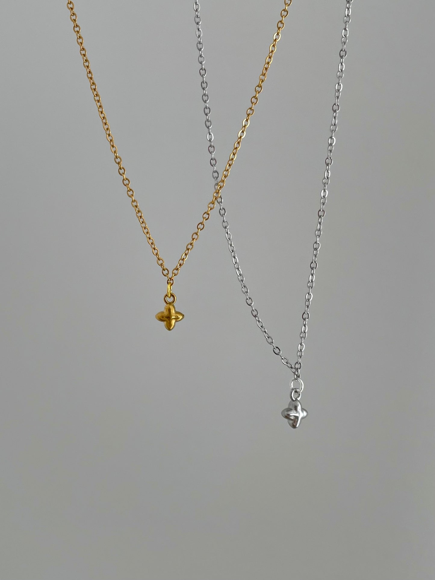 Lucky Clover Necklace, stainless steel