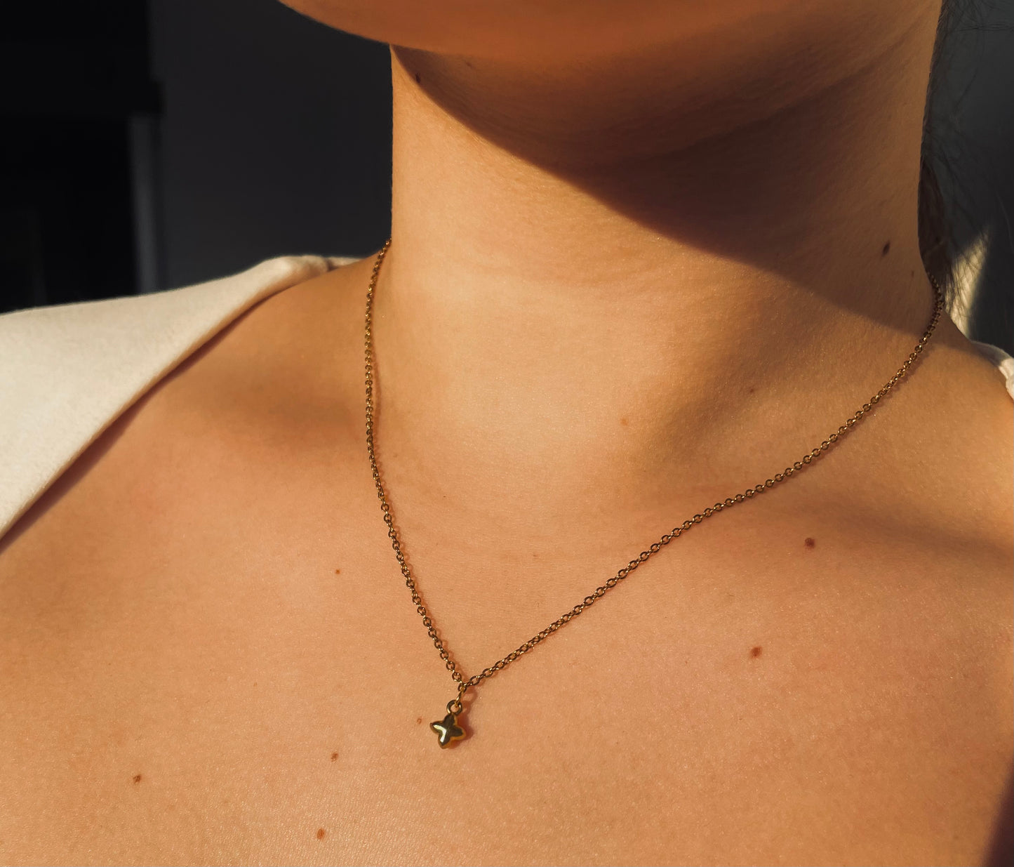 Lucky Clover Necklace, stainless steel