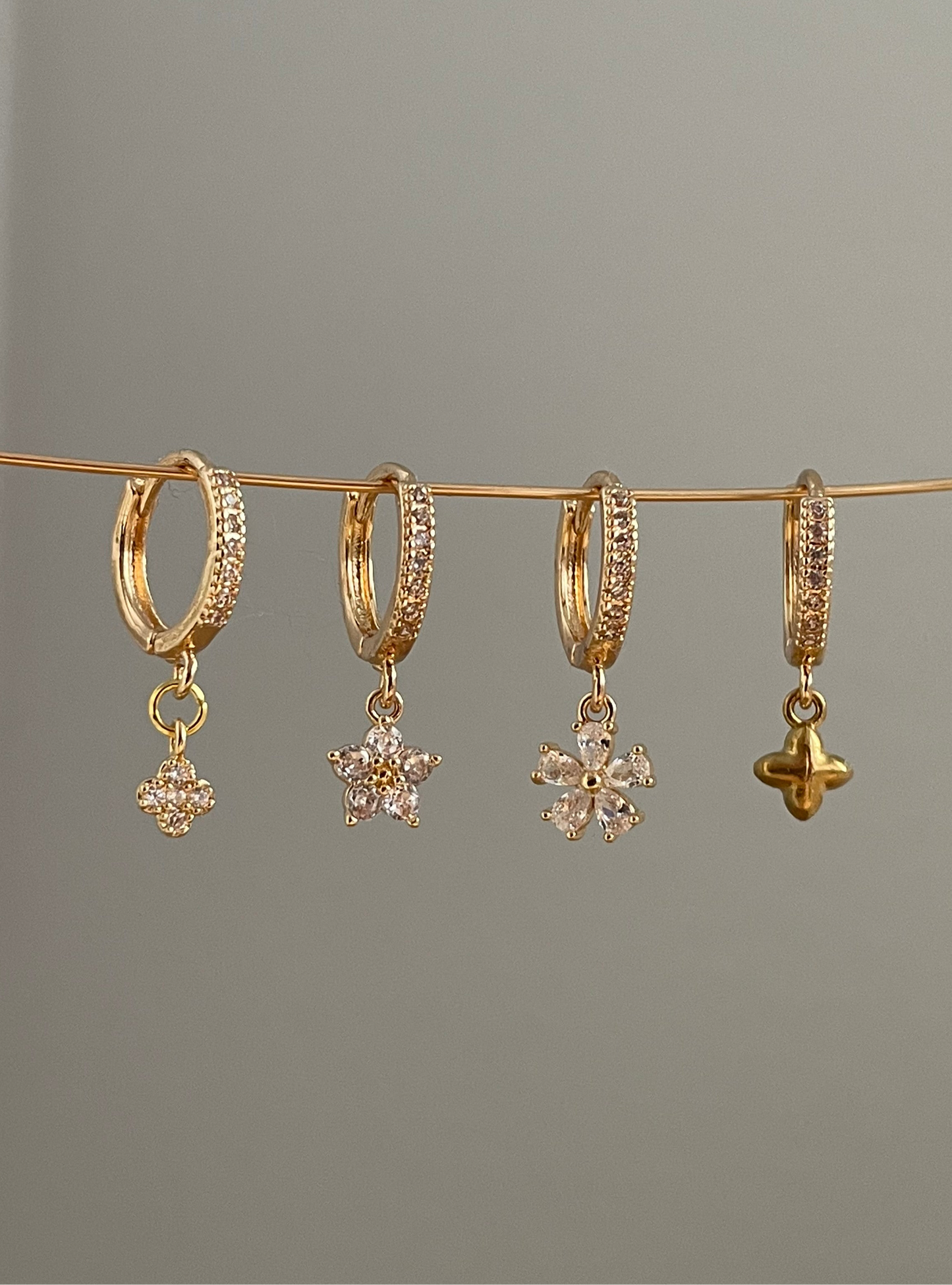 2x pairs of earrings, dainty charms