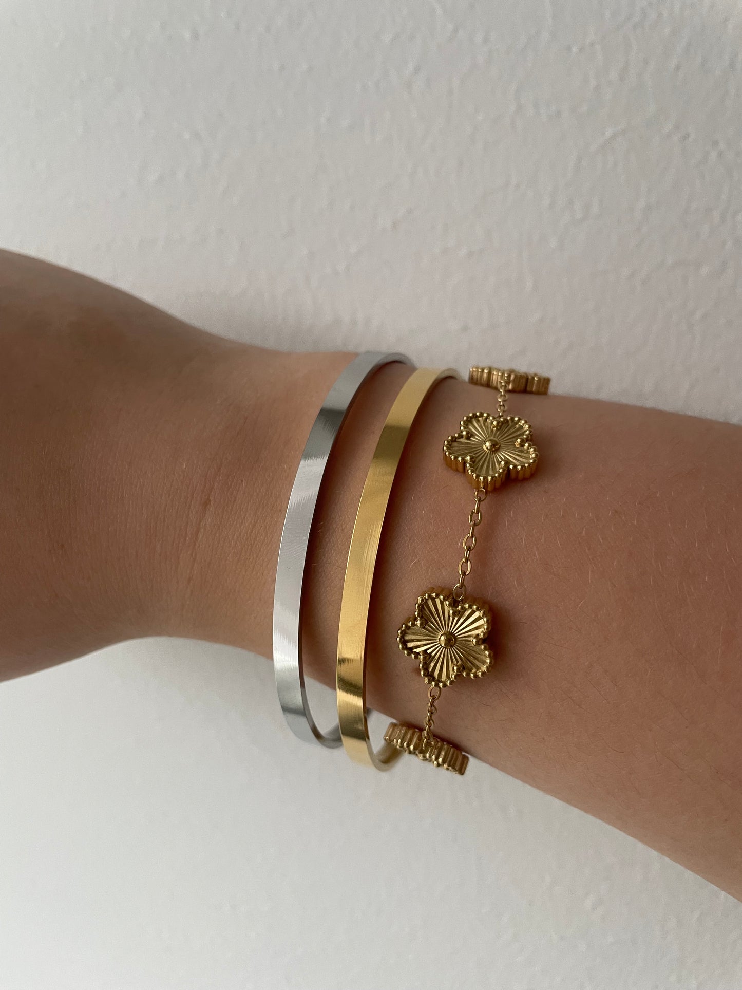 4mm thin Classic Bangle Bracelet, Stainless Steel, durable everyday jewelry