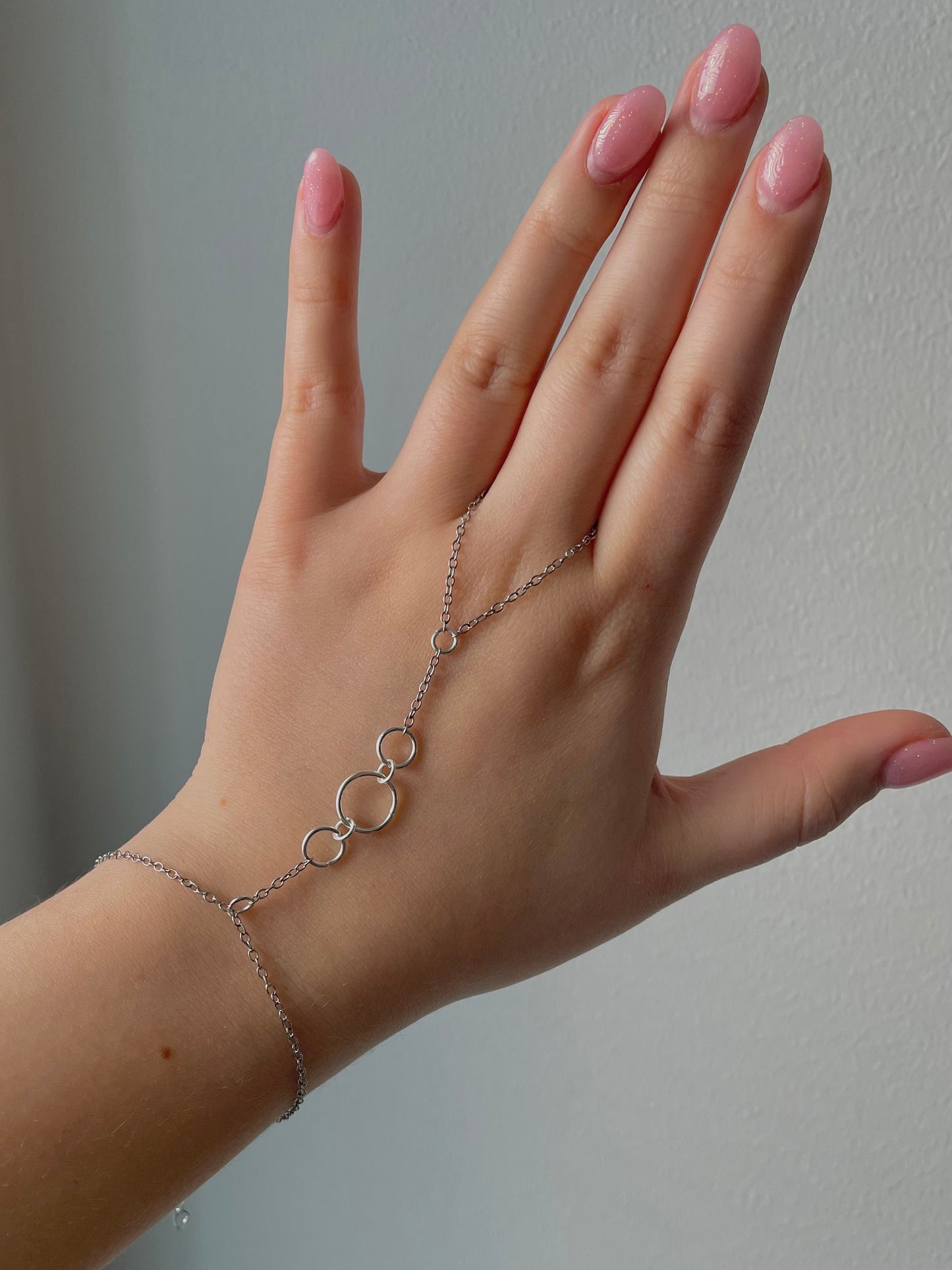 Hand Chain Bracelet, Stainless steel, silver