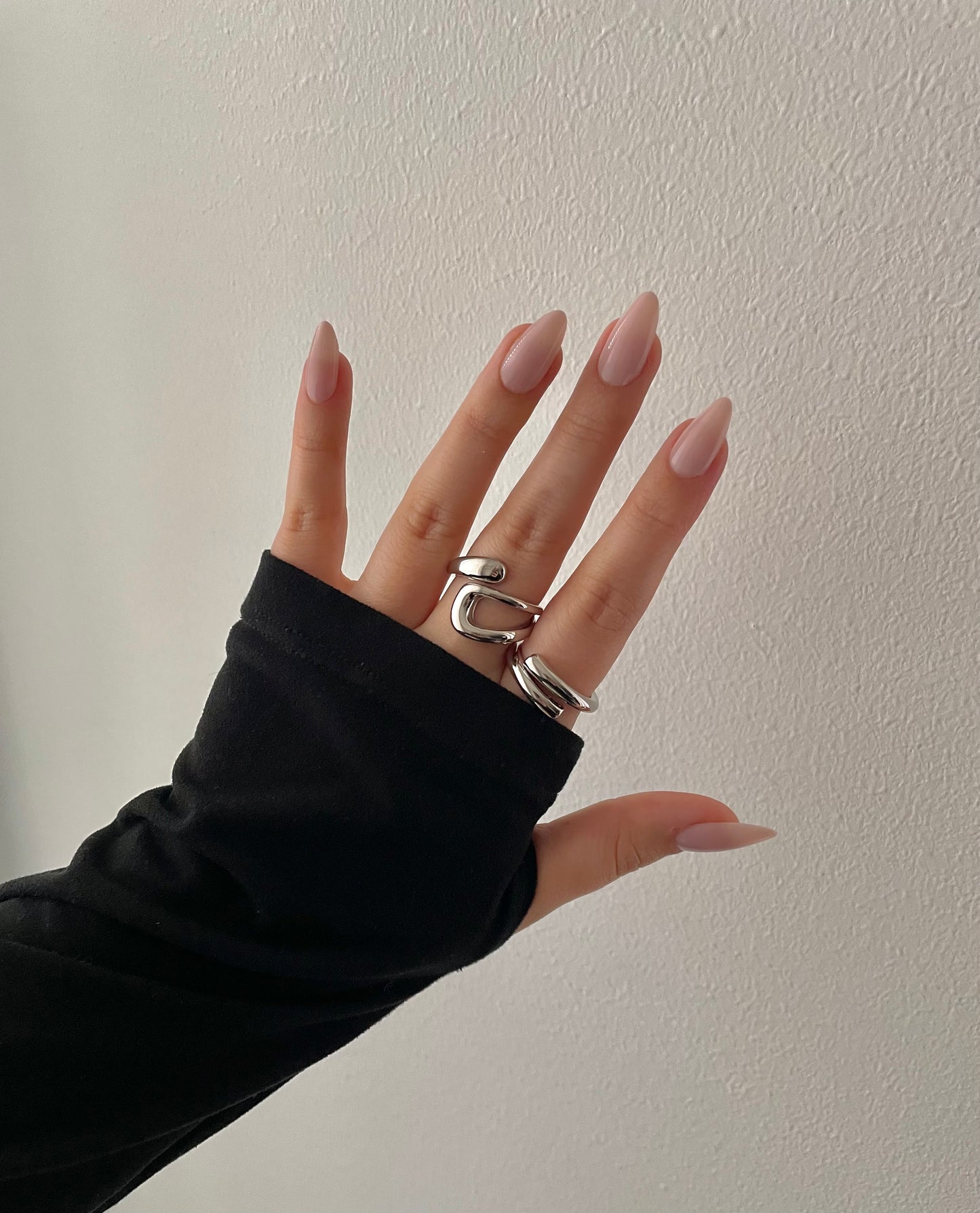 Adjustable Silver jewelry set, Irregular unique design Y2K stacking rings, geometric accessories, liquid metal jewelry bracelet