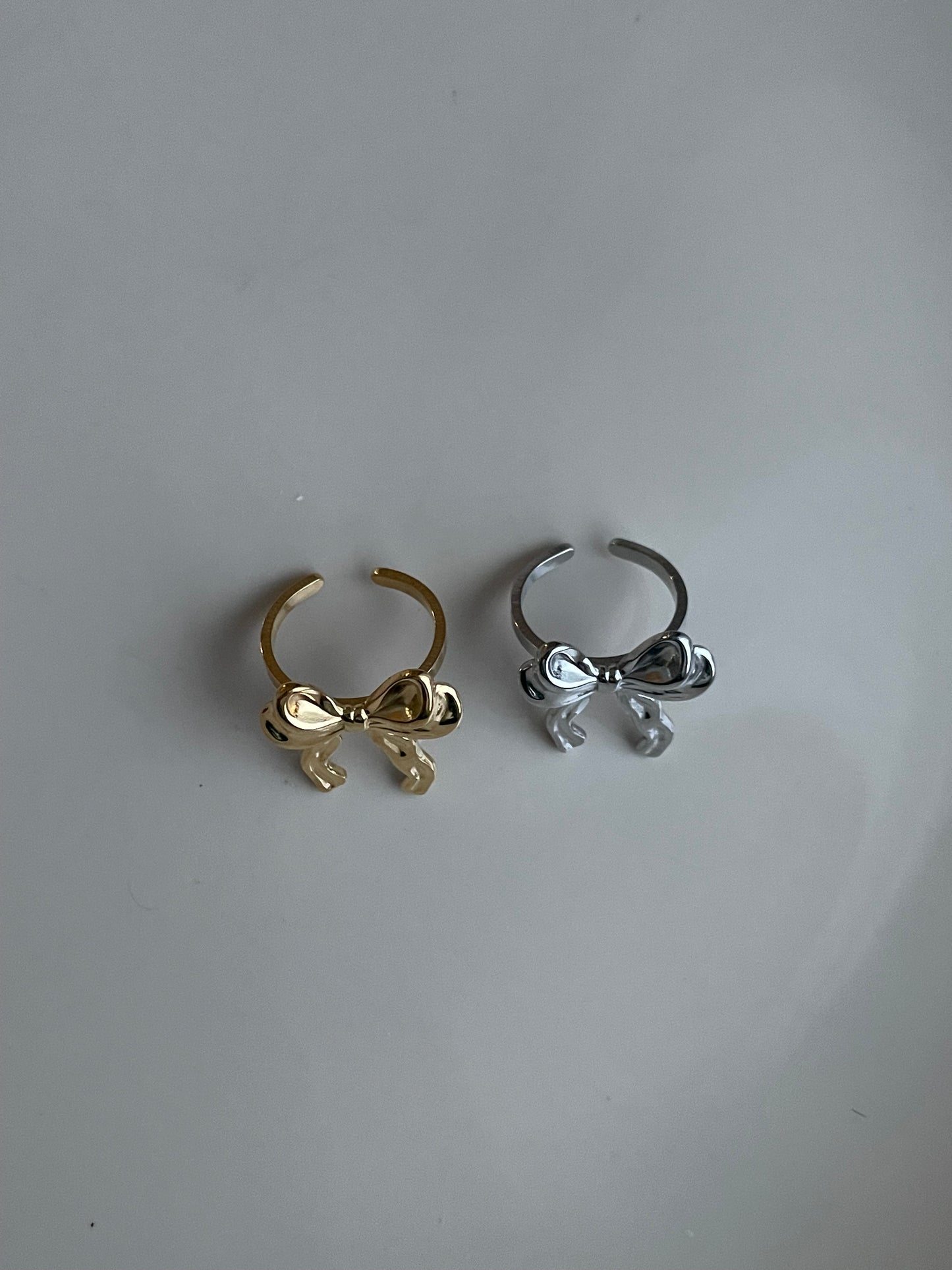 Golden Bow ring, stacking rings
