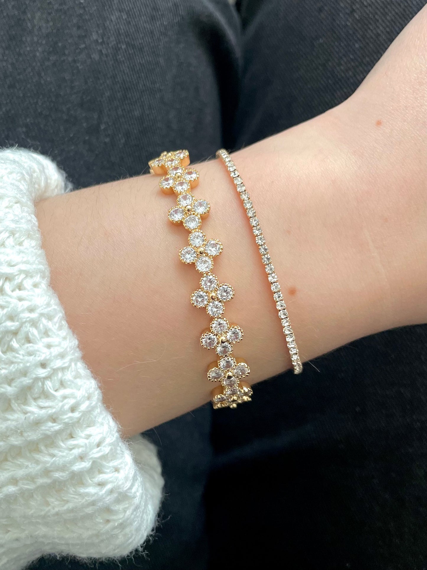 2x bracelet set, golden