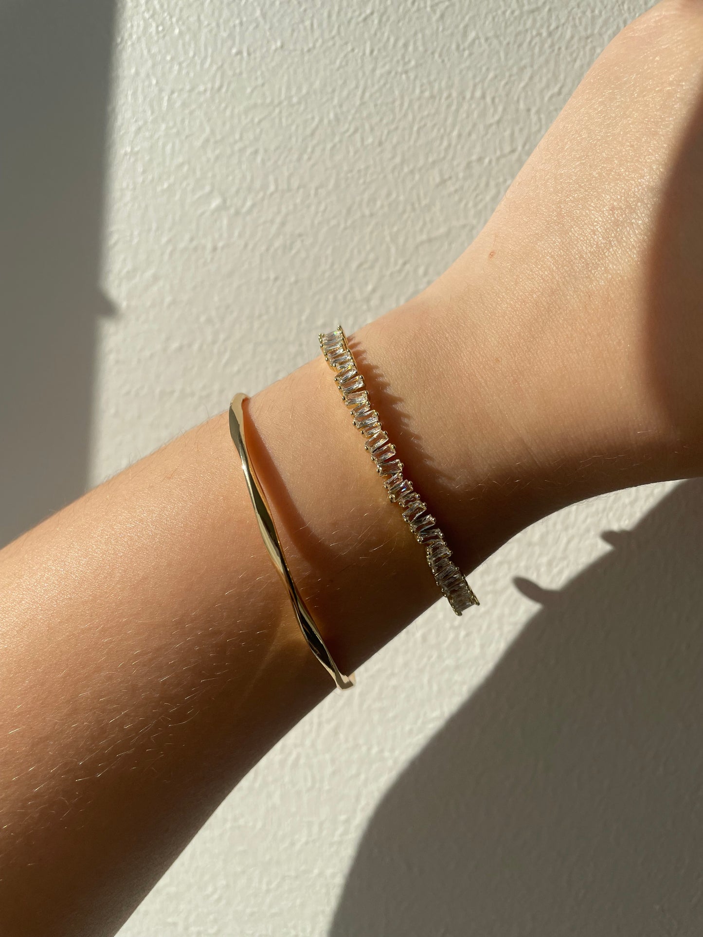 2x bangle stack, golden bracelet set