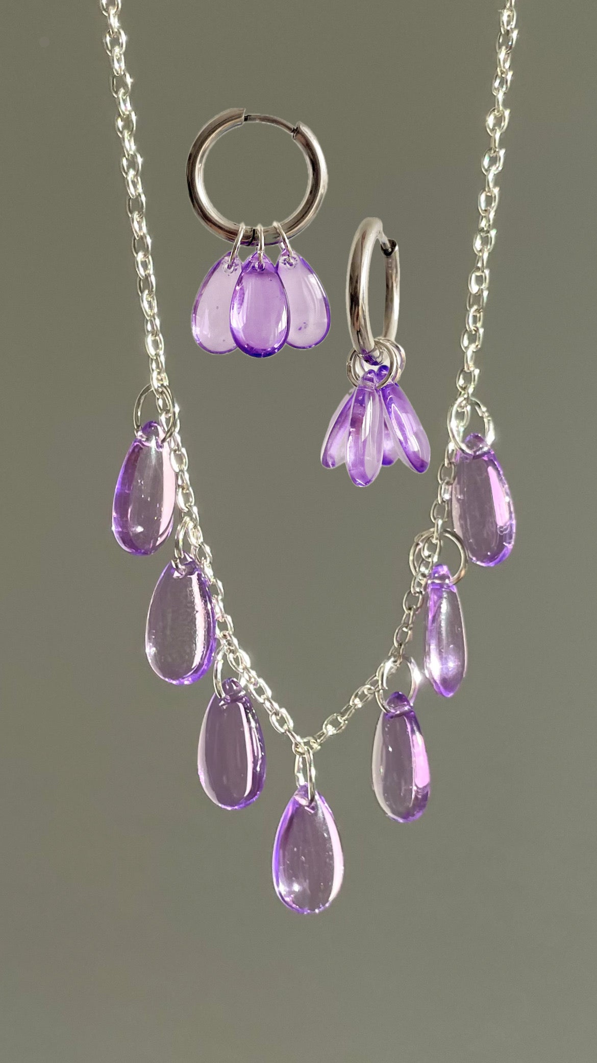 1 + 1, Dewberry necklace & Glow Drops set, Lavender Mist