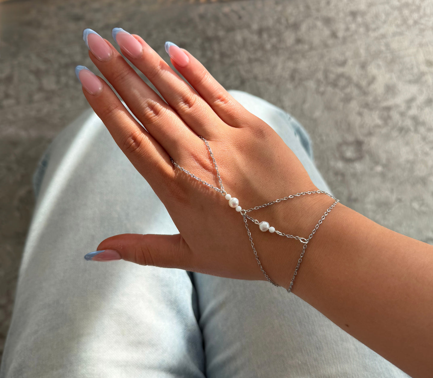 Riviera Hand Chain, silver