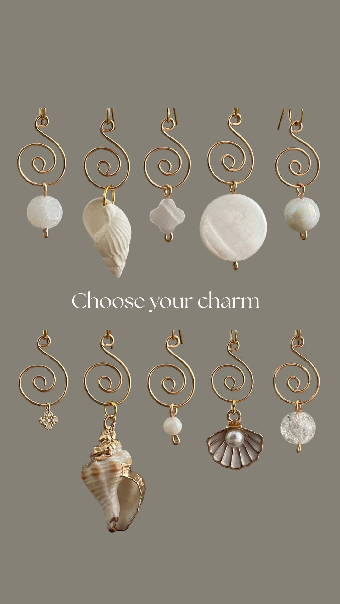 Choose your charm earrings, gold/silver