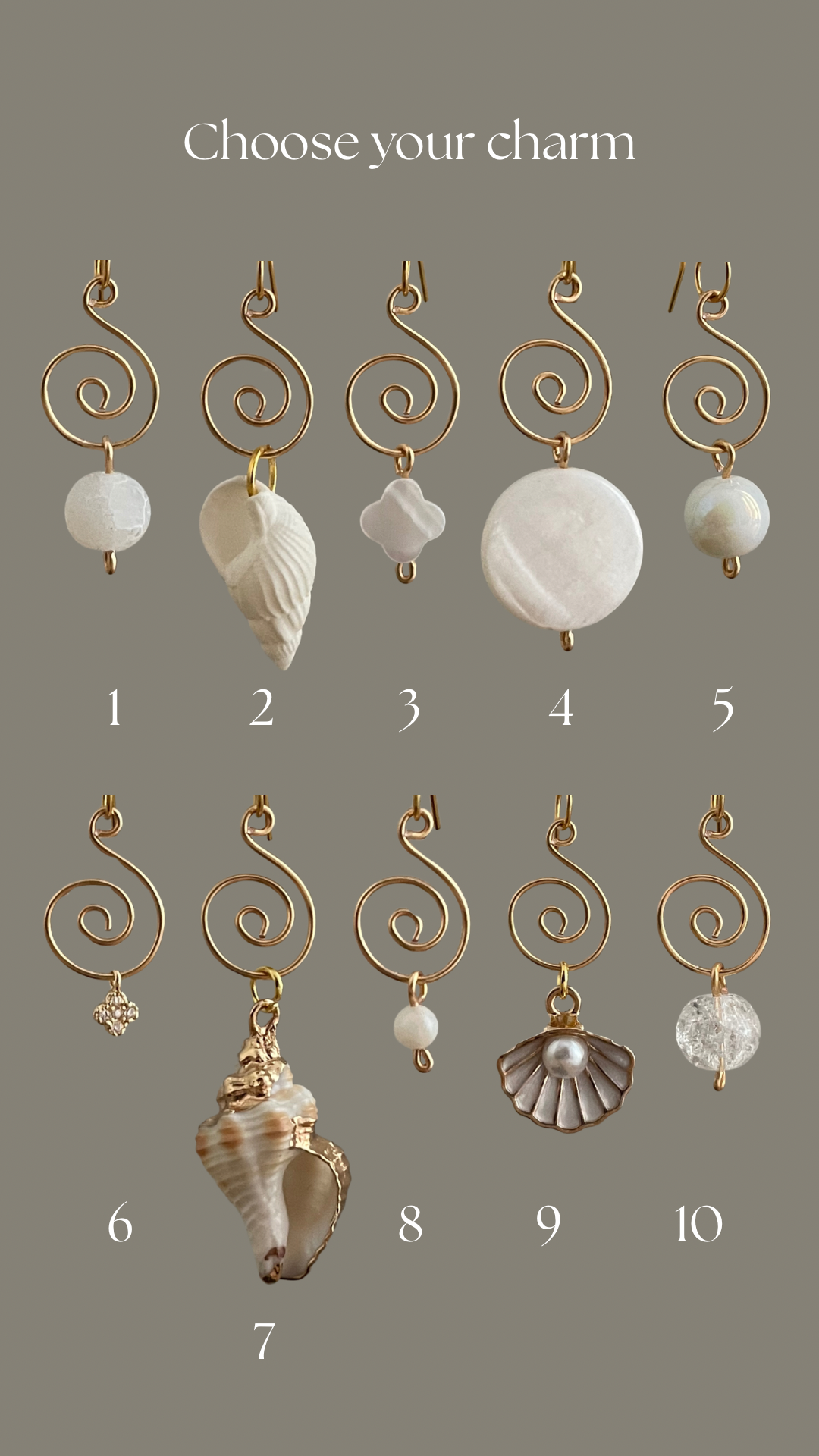 Choose your charm earrings, gold/silver