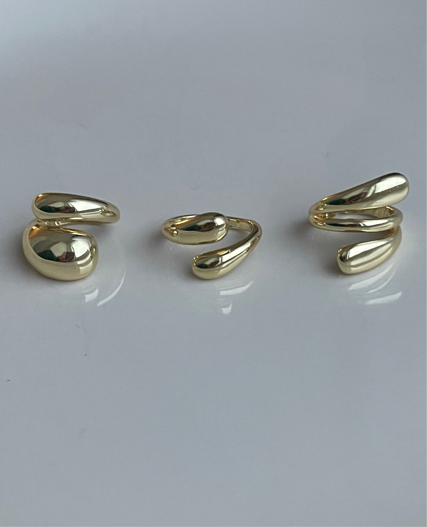Adjustable Gold jewelry set, Irregular unique design Y2K stacking rings, Stainless steel