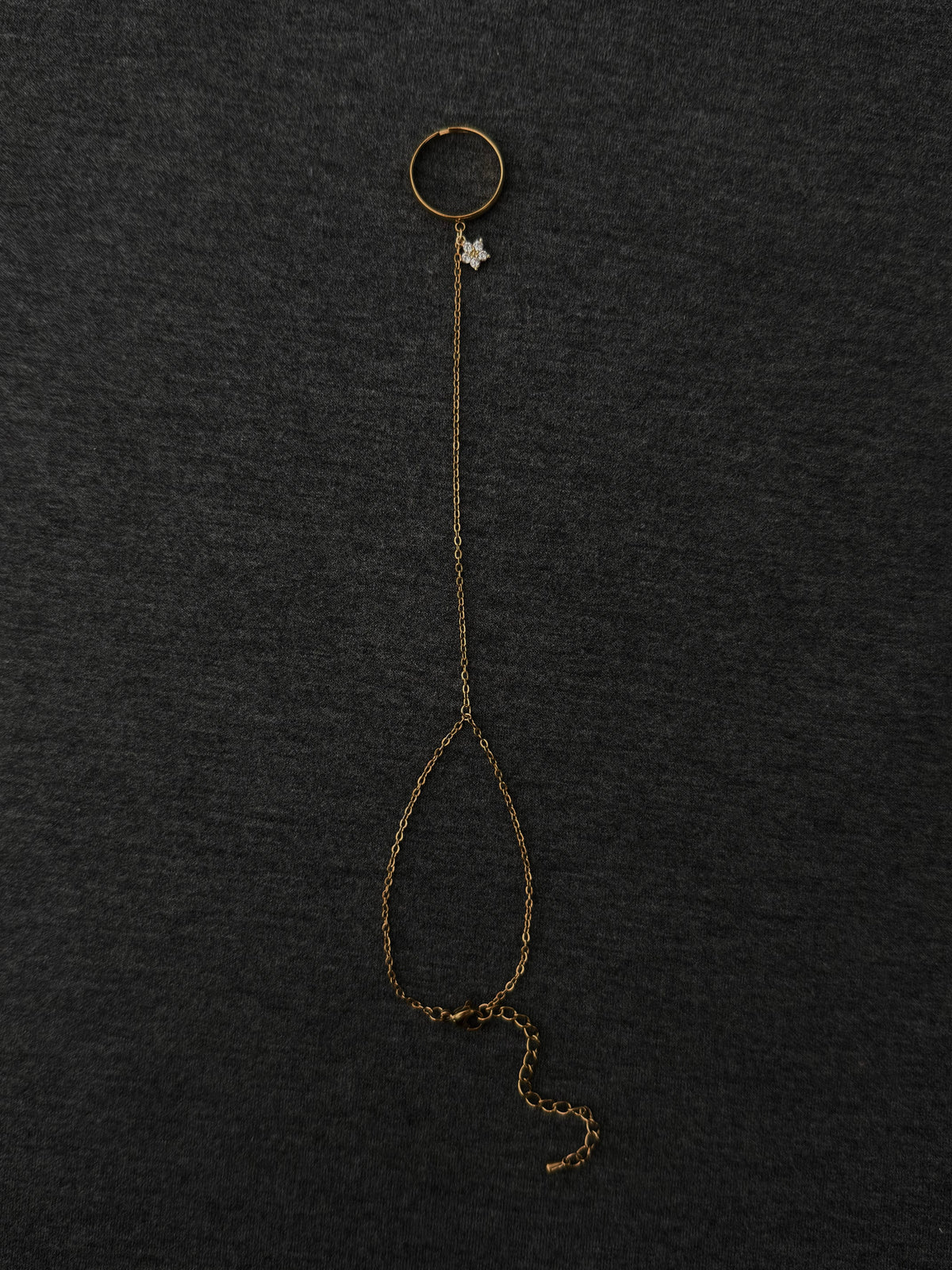 Hand Chain Bracelet, Stainless steel, golden