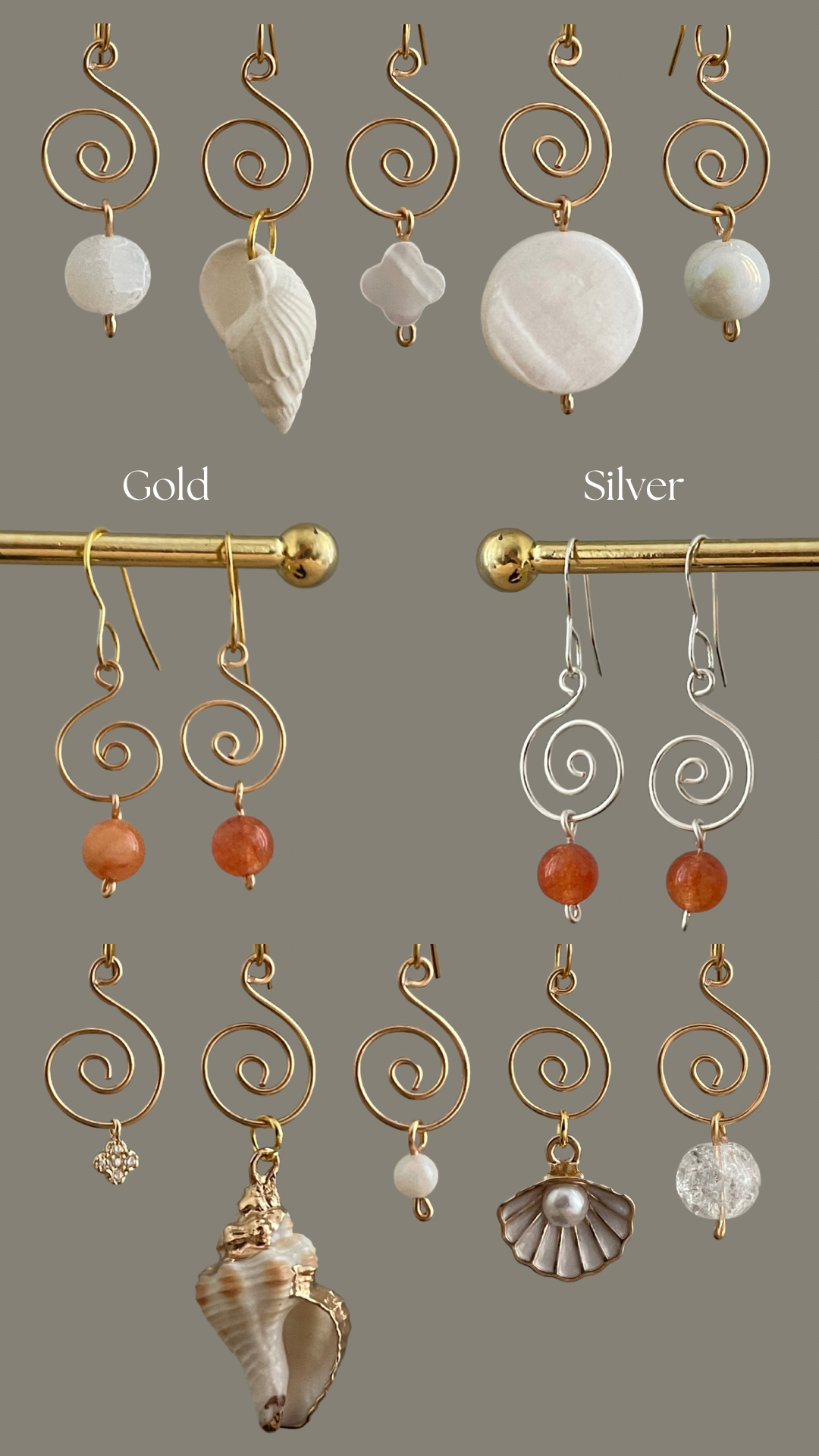 Choose your charm earrings, gold/silver