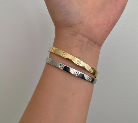 Minimalist Bangle Bracelet, Stack bracelet, everyday jewelry, layering bracelets, silver and gold