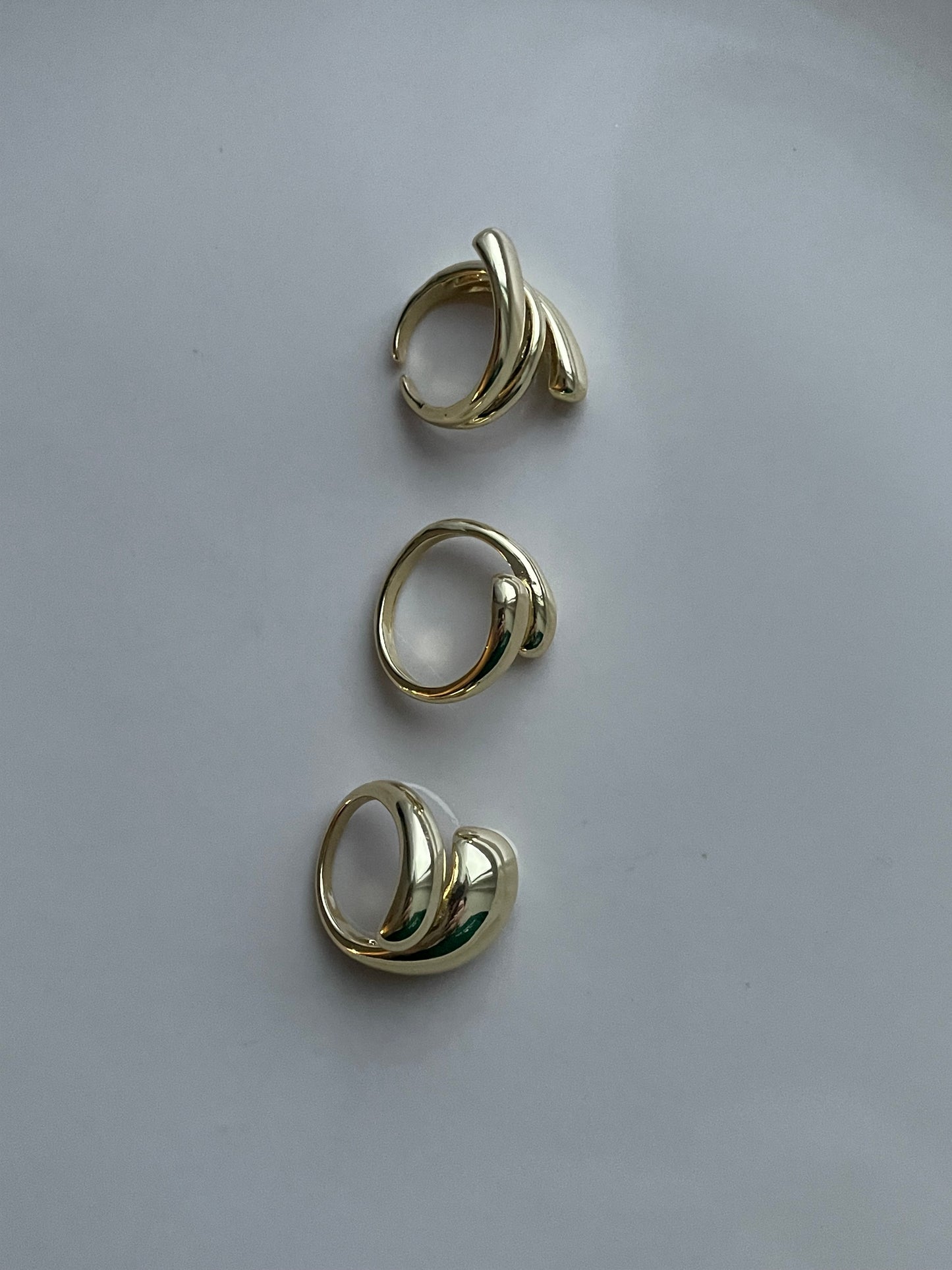 Adjustable Gold jewelry set, Irregular unique design Y2K stacking rings, Stainless steel