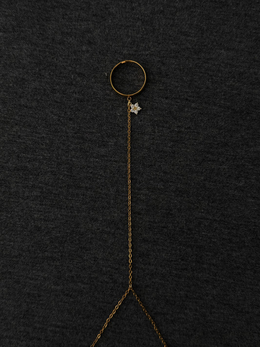 Hand Chain Bracelet, Stainless steel, golden