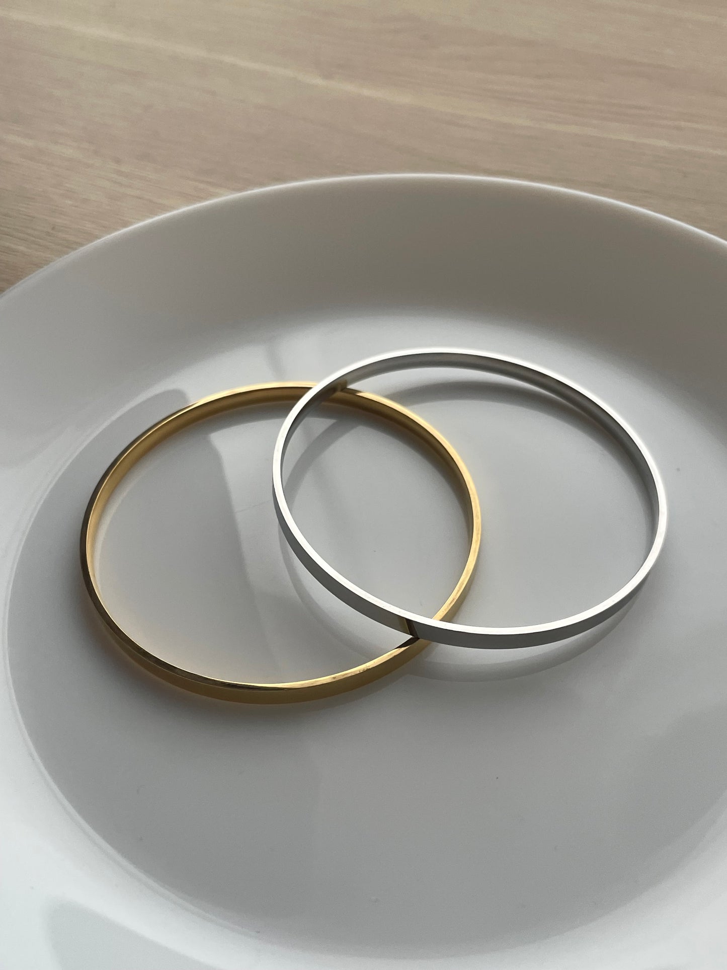 4mm thin Classic Bangle Bracelet, Stainless Steel, durable everyday jewelry