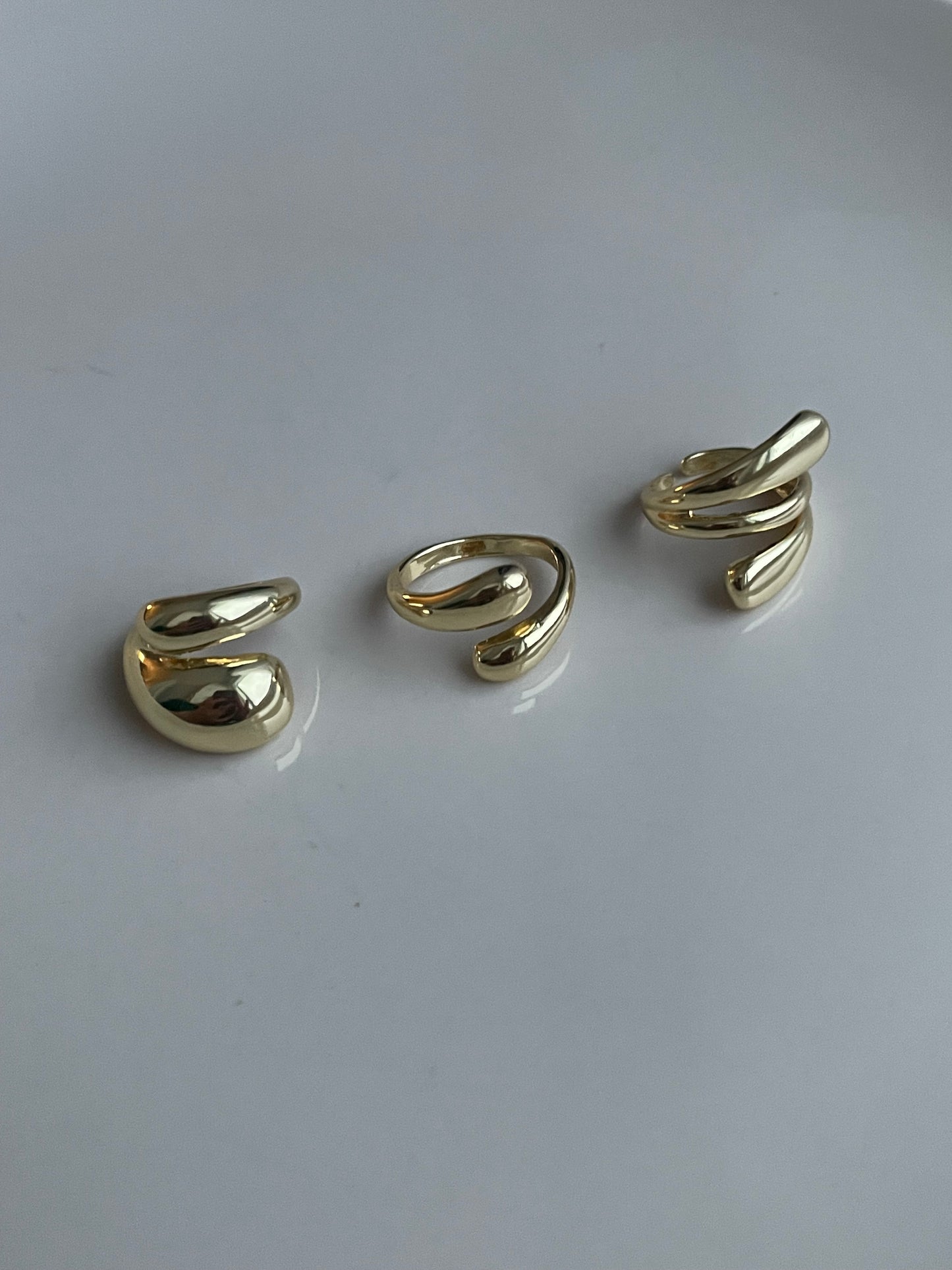 Adjustable Gold jewelry set, Irregular unique design Y2K stacking rings, Stainless steel