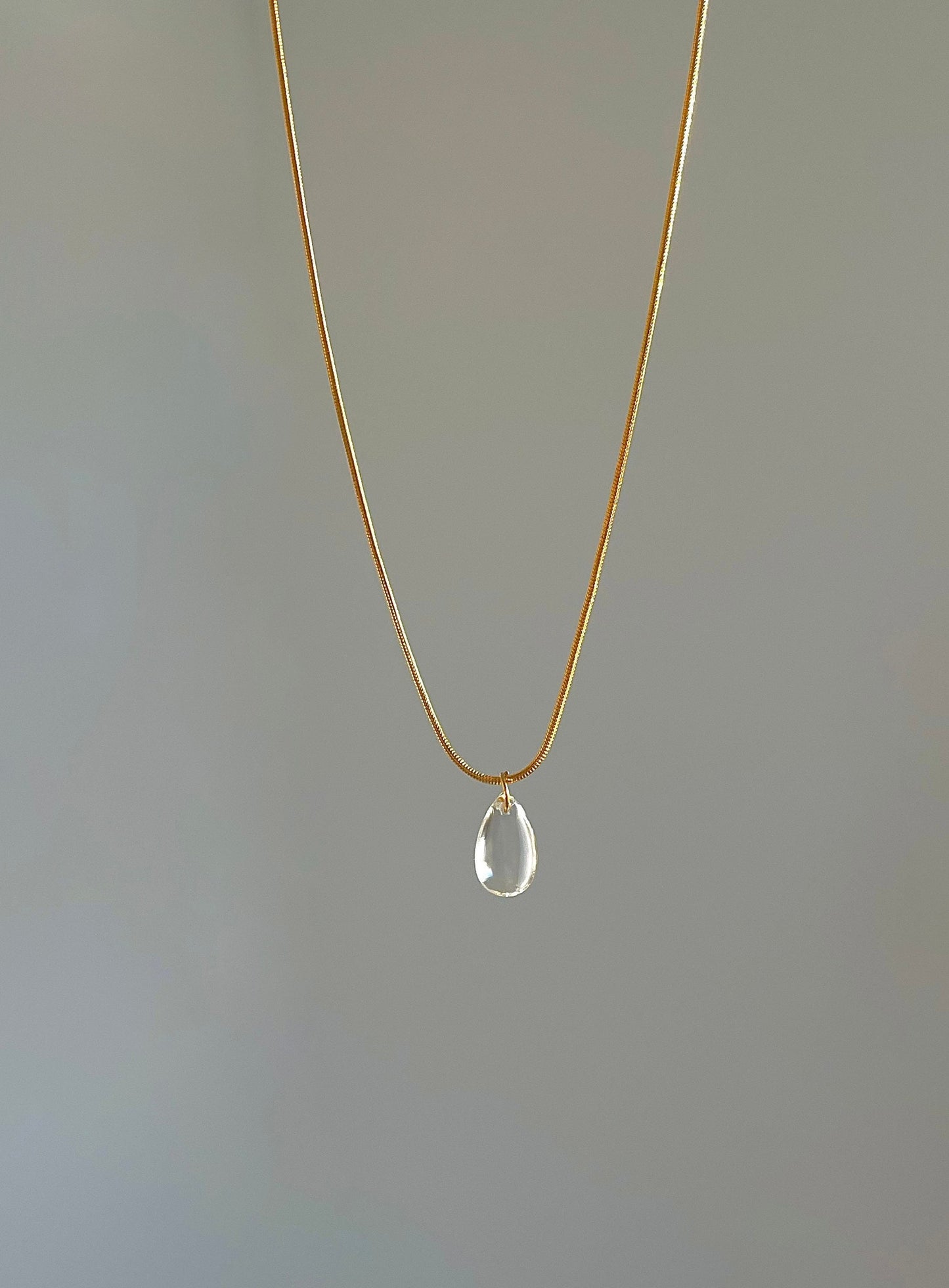Glass Teardrop Jewelry Set, Glass earrings and Necklace, transparent jewelry, glass beaded set, Mother's Day Gifts, waterdrop, drop earrings, Bridal Jewelry set, Crystal Jewelry set